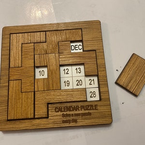 Calendar Puzzle - Solve a Puzzle Every Day - Etsy