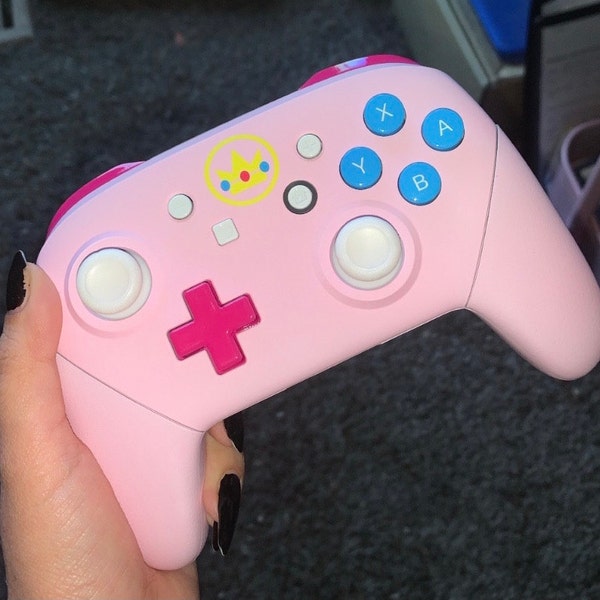 Custom Princess Peach Pastel Pink Nintendo Switch Pro Controller - Etsy ...