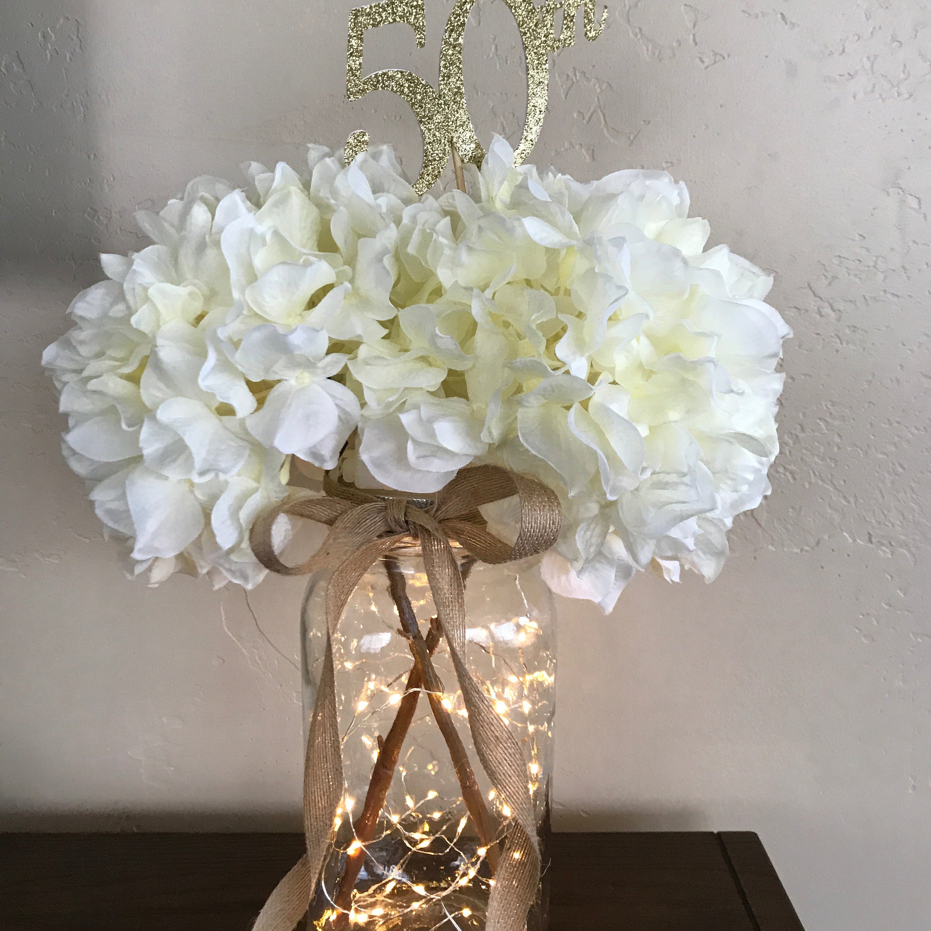 50th Birthday Centerpiece Sticks, Glitter 50th Birthday Decoration