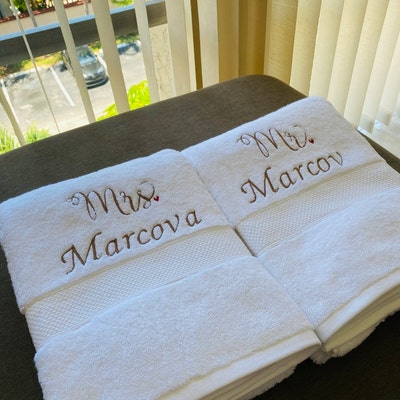 Script Font Mr. and Mrs. With Heart Period Machine Embroidery - Etsy