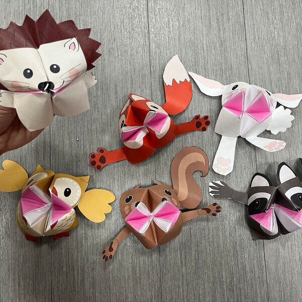 Set of 6 PRINTABLE WOODLAND Animals Cootie Catchers | PDF Download ...