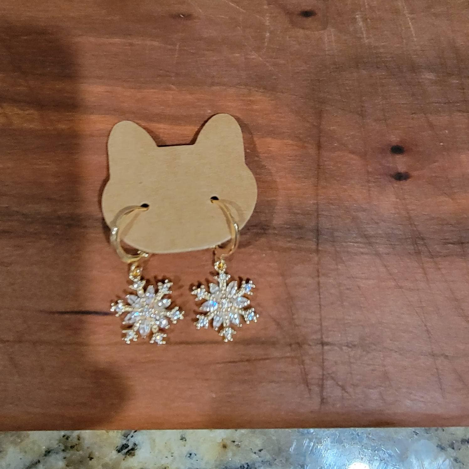 Dainty Snowflake Dangle Earrings