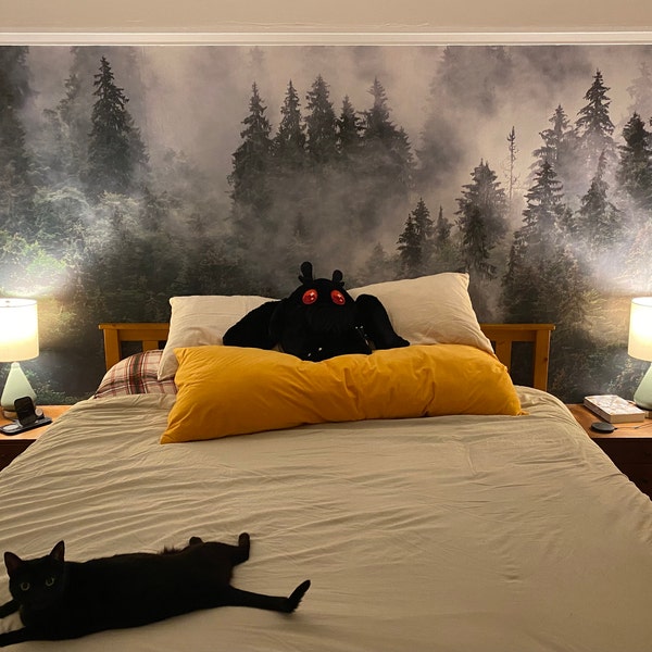 Misty Forest Wallpaper | Moody Pine Tree Wall Mural - Etsy