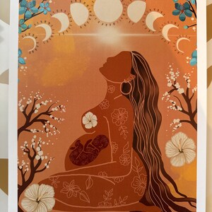 BIRTH - Fine Art Print Moon Phases Women Baby Mother Pregnancy