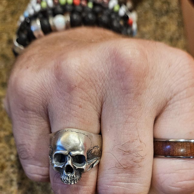 FIXER SKULL RING 925 SILVER　リング　１６号 CLASSIC HALF JAW SKULL 925 STERLING SILVER MEN'S RING NEW