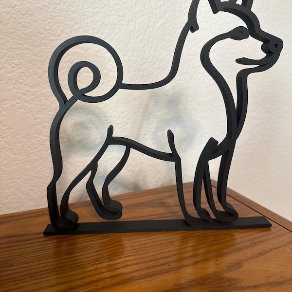 Customer photo of Shiba Inu Line Art Sculpture in their home