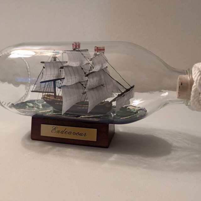 The Endeavor Ship in a Bottle 7 Inch - Etsy