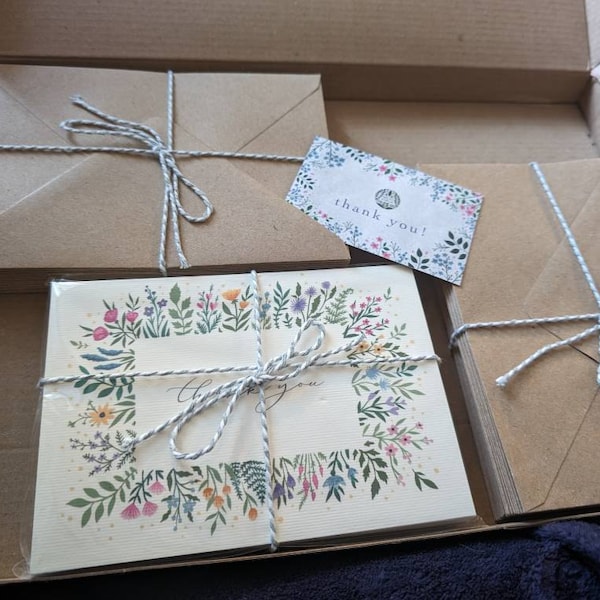 Set of Thank You Notecards - Wedding Birthday Christmas Christening ...