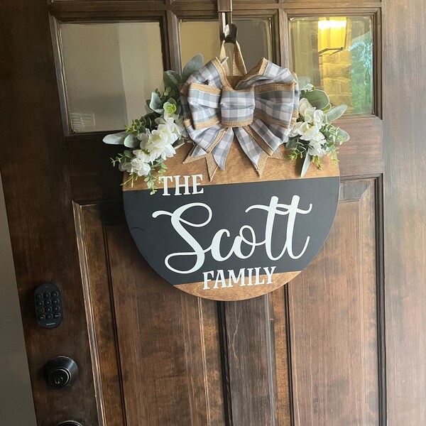 Front Door Decor | Last Name/family | Year Round Wreath | Personalized ...
