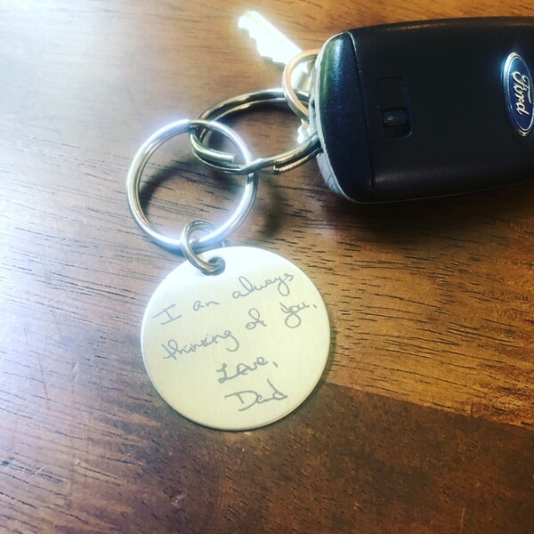 Handwriting Keychain, Custom Handwriting, Memorial Gift, Bereavement ...
