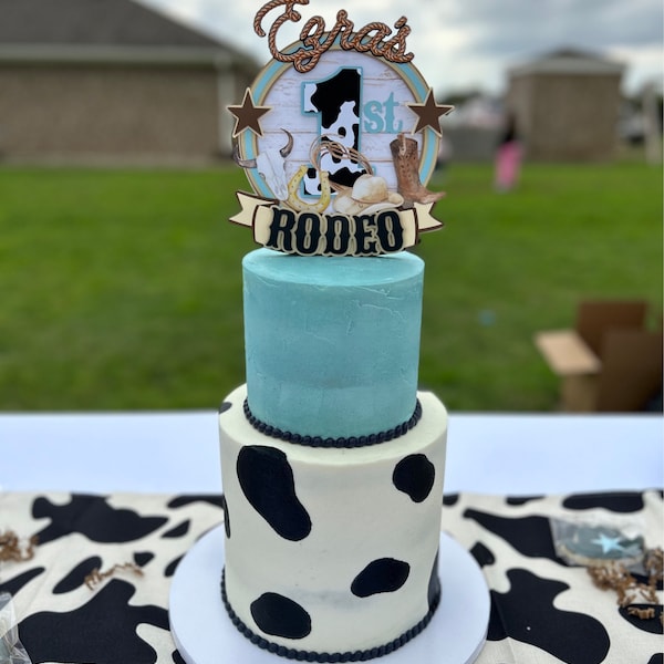 1st Rodeo Cake Topper / Cowboy Theme Cake Topper / 1st Birthday ...
