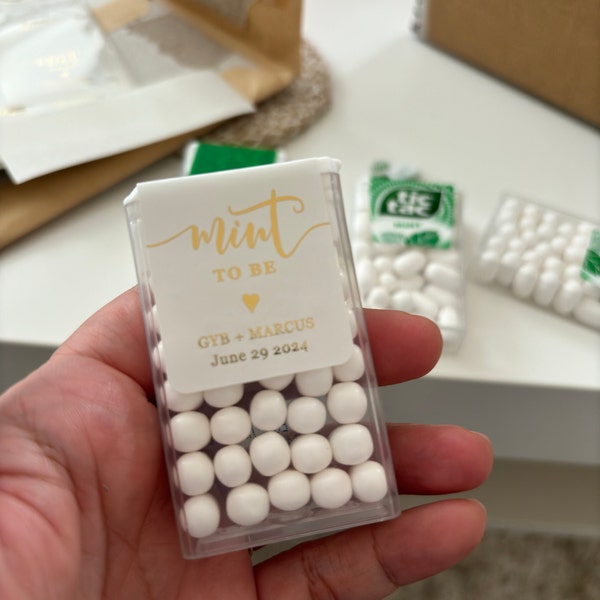 Mint to Be Wedding Favor Stickers • Gold Foil Personalized Labels ...