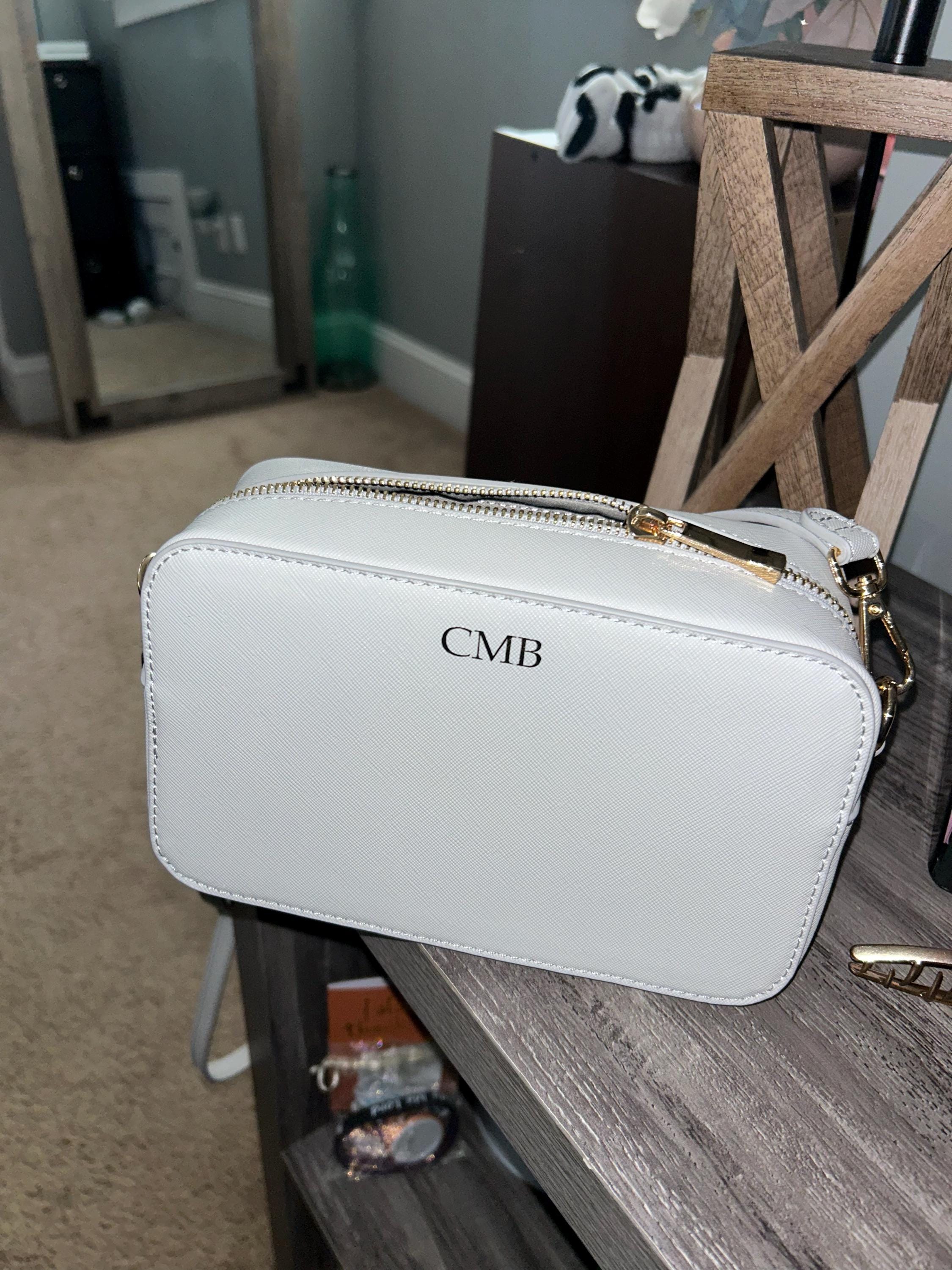 Personalised Vegan Leather Cross Body Bag, Detachable Straps, Birthday Gift For Her, Wife Gift, Monogrammed Faux Leather Crossbody Bag Gift