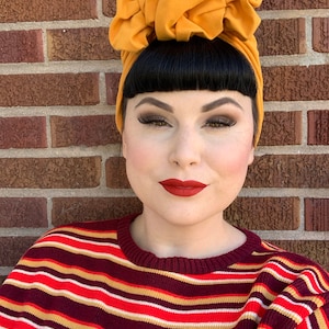 Scrunched 1940's Inspired Turban Full Coverage Ready to - Etsy