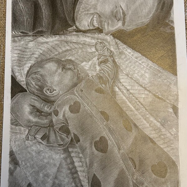 Custom Mothers Day Gift Drawing From Photo Custom Mother Portrait