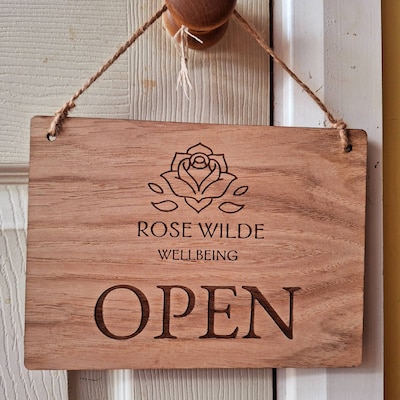 Personalised Wooden Open and Closed Sign for Business Eco-friendly 2 ...