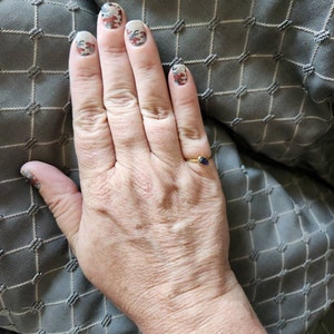 Customer photo from Christy, Dainty Raw Amethyst Ring in Rose Gold