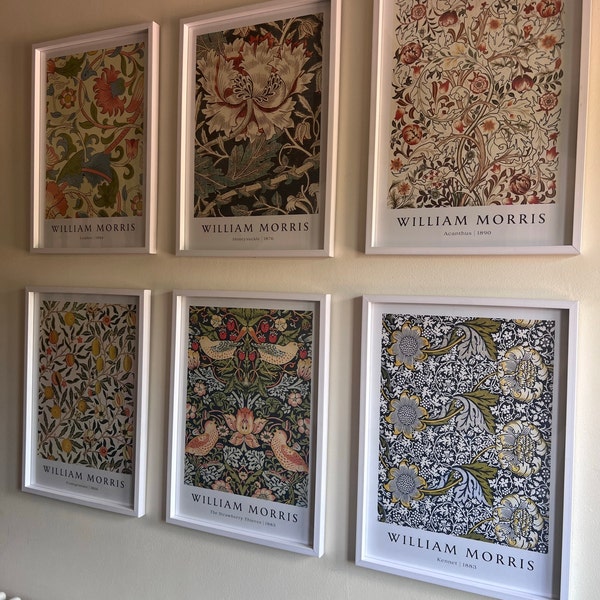 Set of 6 William Morris Prints, Art Nouveau Decor, Botanical Print ...