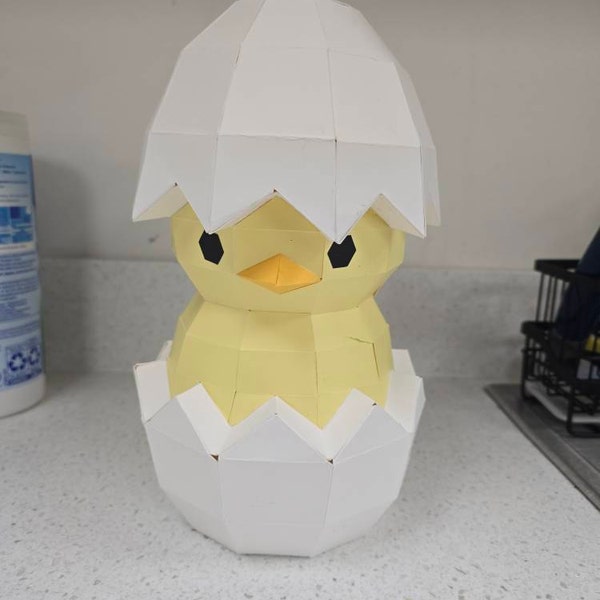 Chick in Egg Papercraft 3D DIY Low Poly Paper Crafts Easter Decor Model ...