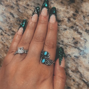 Green French Tip Bling Nails | Luxurious Emerald Green Press on Nails Perfect for 21st Birthday Nails Quince Nails Prom Wedding Nails - Etsy Green French Tip Bling Nails | Luxurious Emerald Green Press on Nails Perfect for 21st Birthday Nails Quince Nails Prom Wedding Nails - Etsy