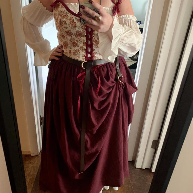 PROCOS 2 PCS Medieval Skirt Hikes Cross Renaissance Waistband