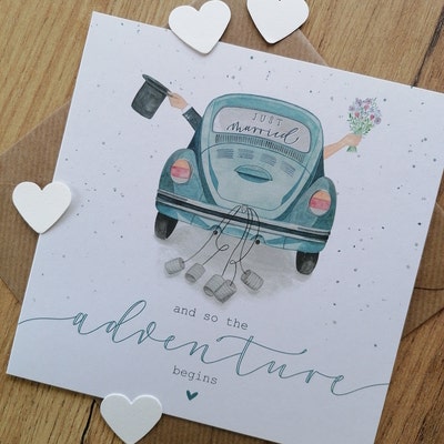 Glückwunschkarte zur Hochzeit VW Käfer Klappkarte mit Umschlag Etsy.de
