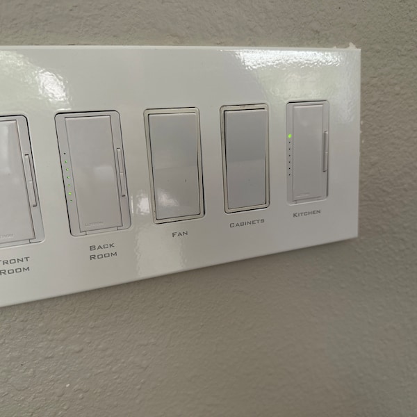 5 Gang: Custom Labeled Metal Switch Plate Cover for Rocker Switches ...
