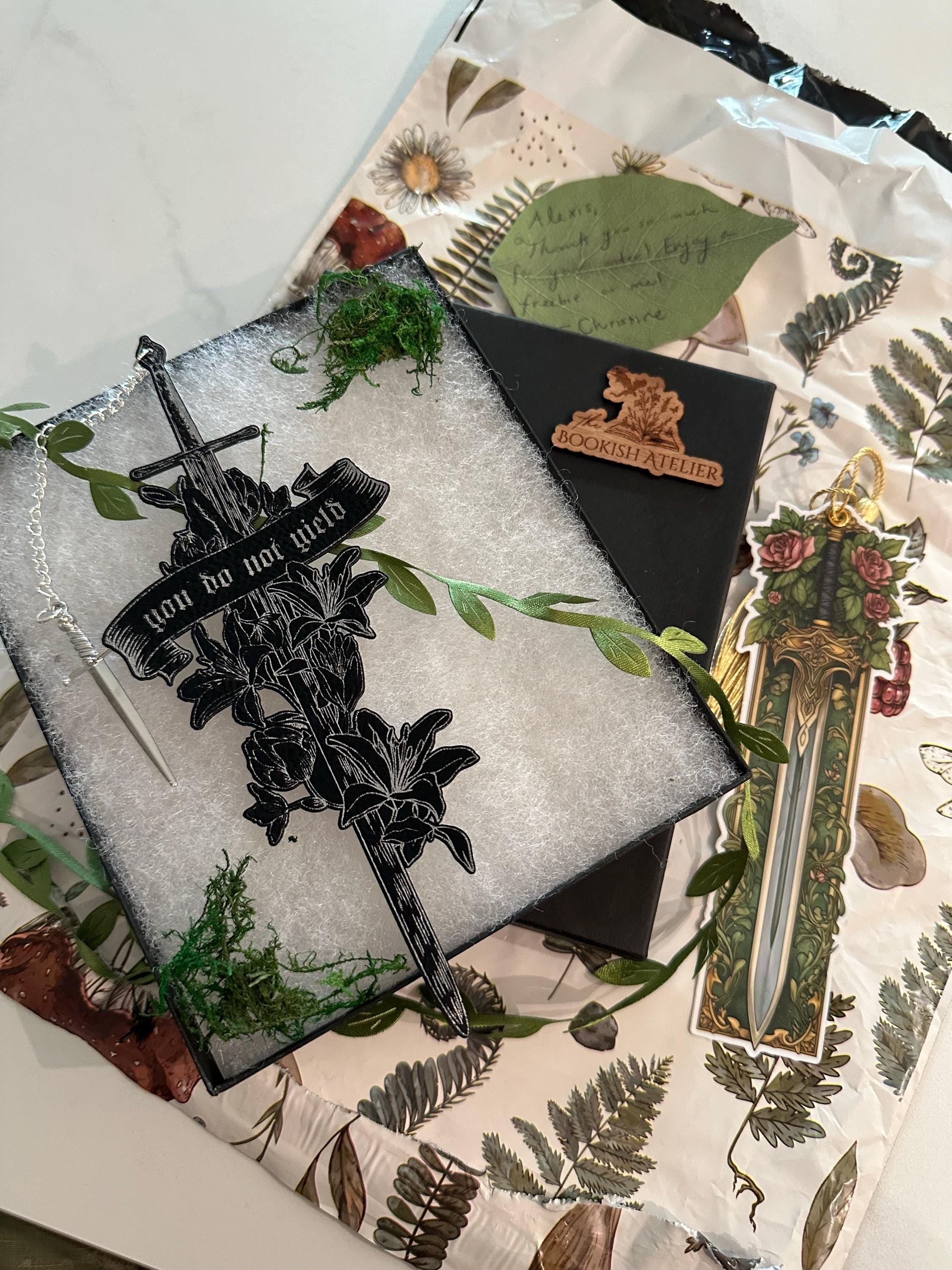 You Do Not Yield Faux Leather Bookmark, Fantasy Bookmark, Elven-Inspired Bookmark, Gift for Readers, Elf Fairy Faerie Fae Bookmark