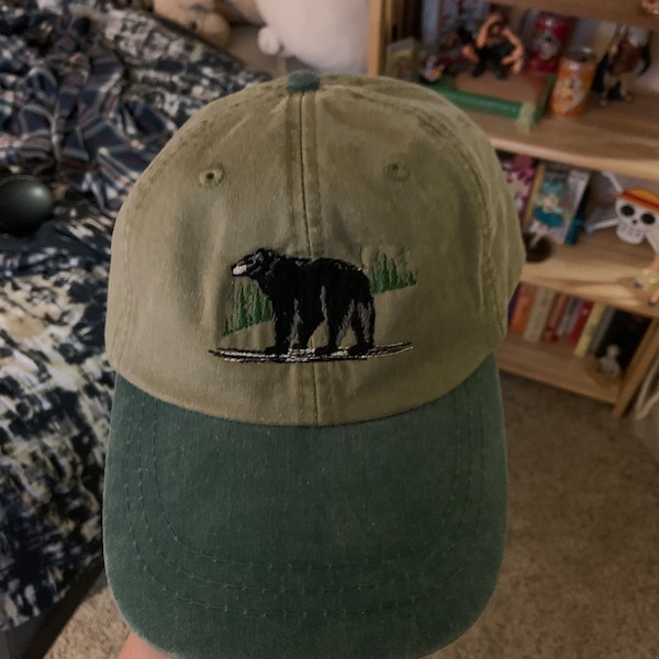 BLACK BEAR HAT - One Embroidered Men Women Wildlife Baseball Cap ...
