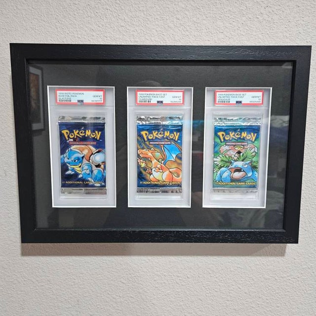 Frame for 3 Graded Boosters With UV Protection, PSA, Booster Pack Display  Frame Pokemon Trading Cards TCG, High Quality Display Wall Case - Etsy