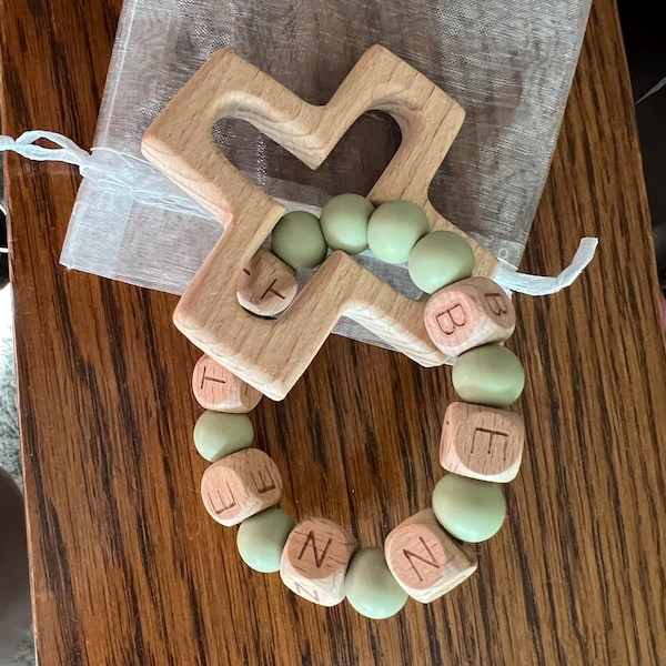 Personalized Silicone Decade Rattle Rosary, Baby and Child's First ...