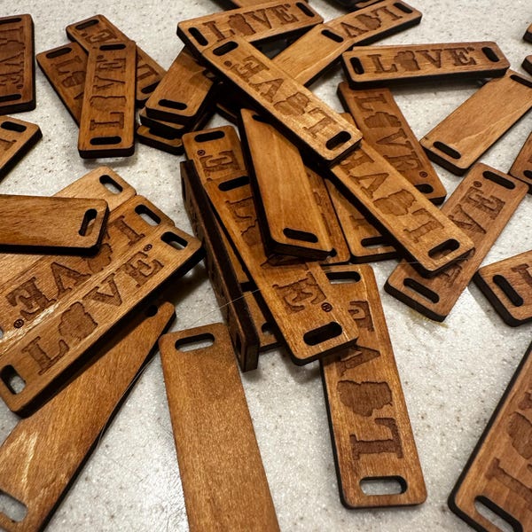 50 Pcs Custom Wood Tags, Wooden Labels, Knitting Labels, Name Tags ...