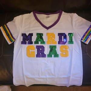 Mardi Gras Sequin King Cake Shirt - Etsy