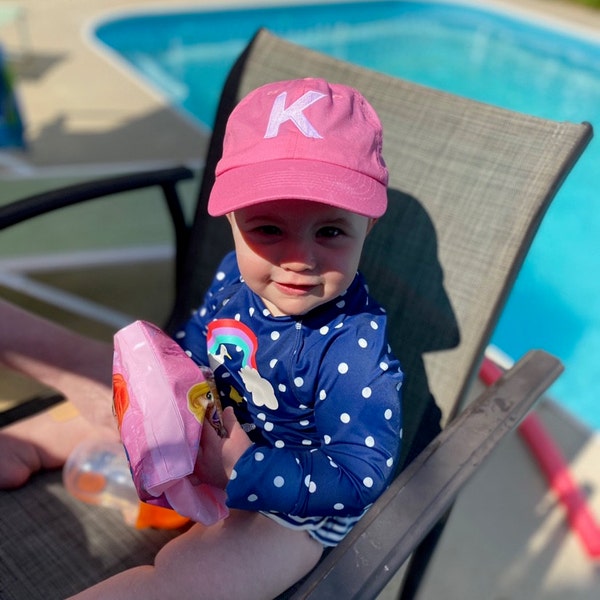 TODDLER Initial Monogram Baseball Cap - Custom Color Hat and Embroidery ...
