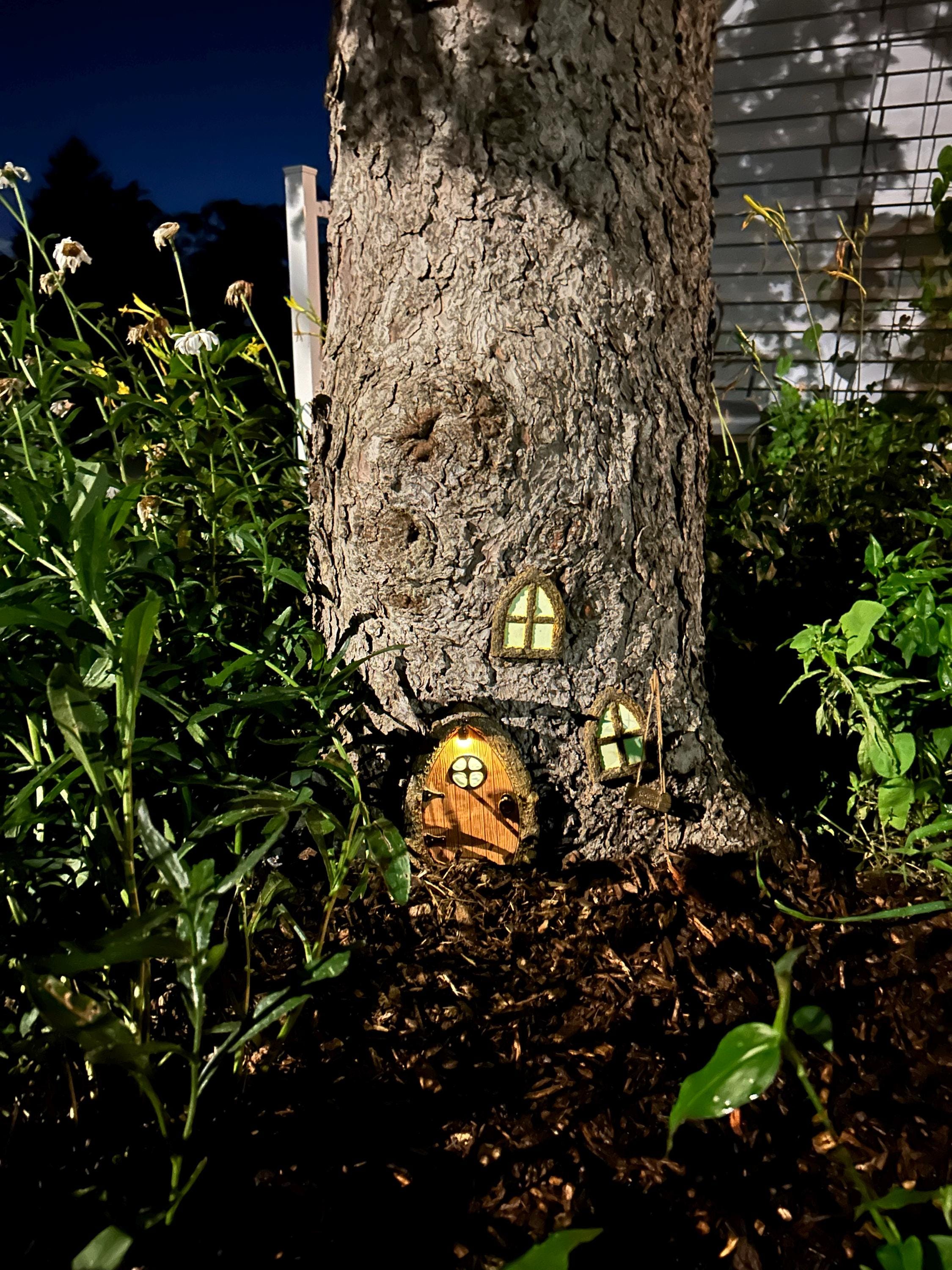 Fairy Door and Windows for Trees Glow in The Dark - Fairy Tree Door- fairy garden- Fairy house - Fairy door for trees- gnome door