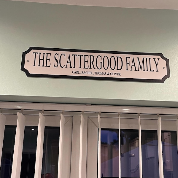 Personalised Family Street Sign | Custom Family Name Plaque for Home ...