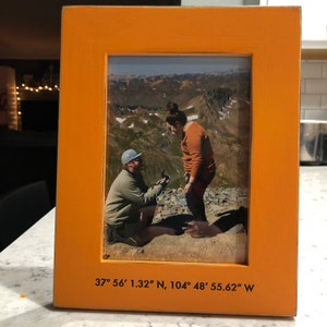 Location Frame Vertical or Horizontal Orientation Personalized Coordinates Frame Custom Engraved in Vintage COLOR of YOUR CHOICE