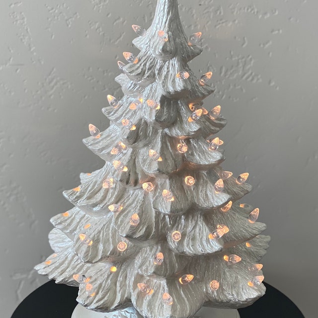 White Old Time Ceramic Christmas Tree - Etsy