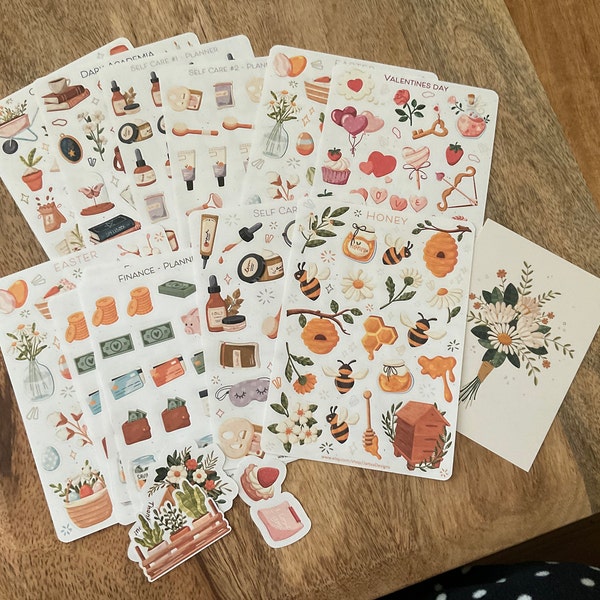 Sticker Sheet Spring Vibes Sticker | Cottage Core Sticker Set | Planner ...