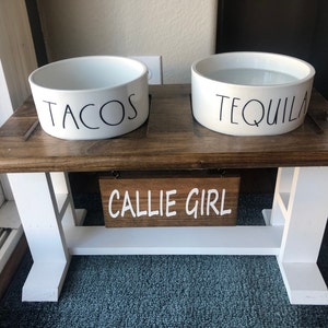 Tacos and Tequila Dog Bowls Funny Dog Gift Pet Food Bowl No Spill ...