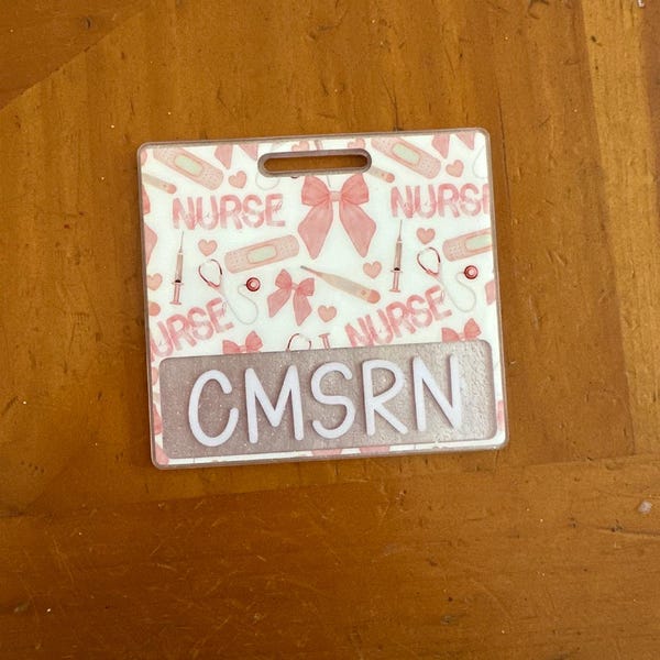 Pink Heartbeat Stethoscope Bow Badge Reel | Coquette Bow Beaded Badge ...