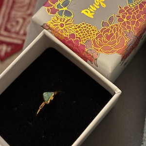 Customer photo from Diana, Dainty Raw Emerald Ring