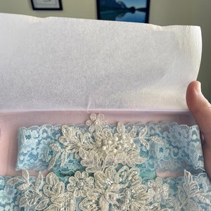 JWICOS Wedding Bridal Garter Set - 2 Piece Lace Floral Stretch Garter, Bride Leg Accessory For Women