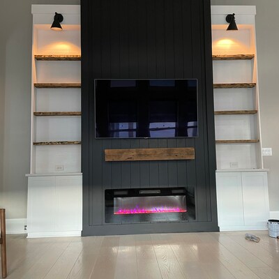 Fireplace Mantle, Reclaimed Wood, Rustic Decor, Resawn, Tung Oil Finish ...