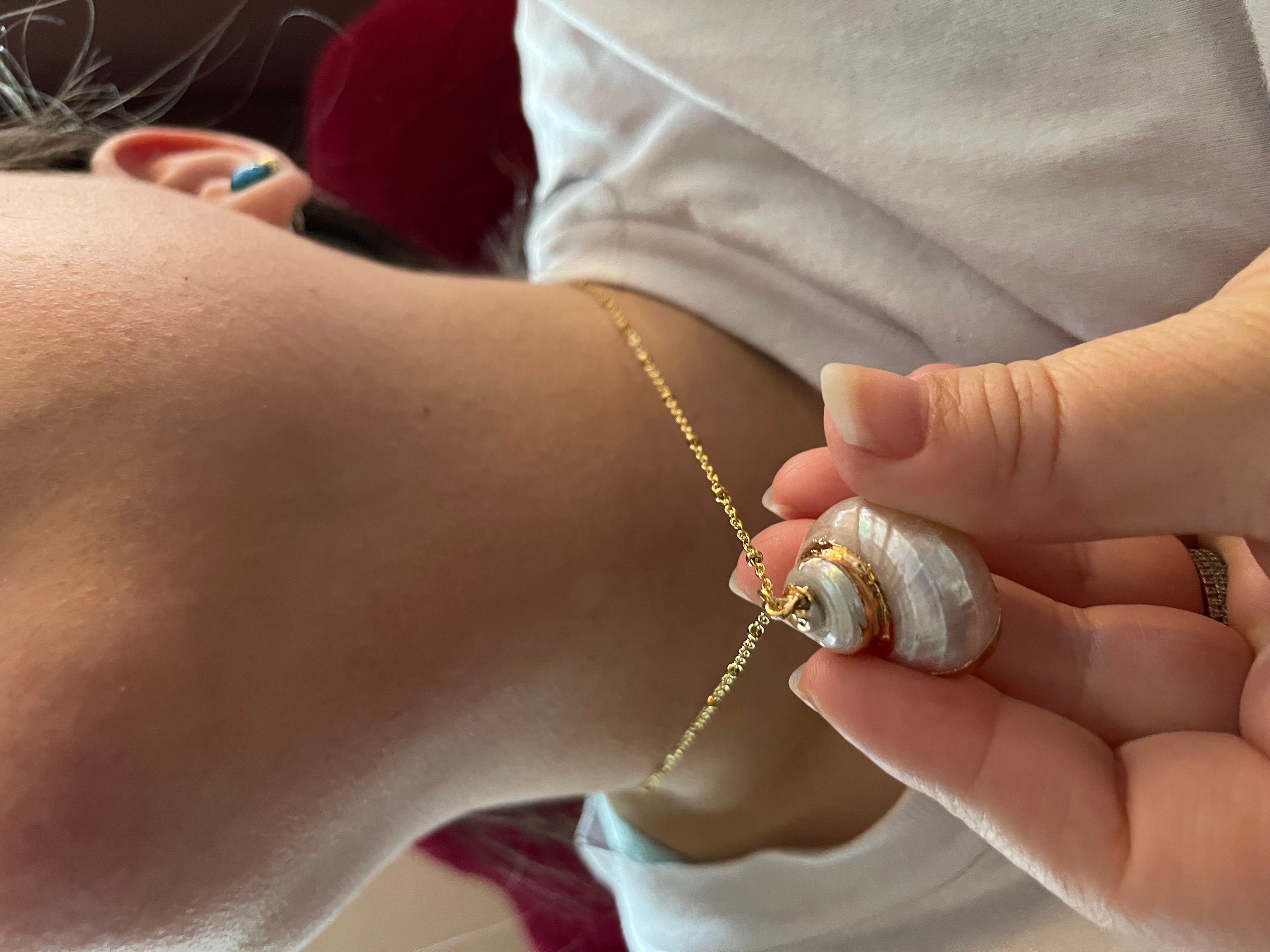 Natural Seashell Necklace, Boho Jewelry, Seashell Pendant Necklace, Cowrie Adjustable Necklace, Beach Wedding, Ocean Jewelry