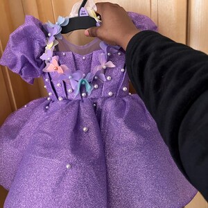 debut purple dress open lace back dress Zapaka Women Light Purple Prom Dress A Line Spaghetti Straps Floral Tulle