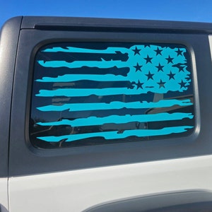 American Flag Window Decal for Jeep Wrangler JLU 2018–2025 – Precut Ma | Bogar Tech Designs LLC