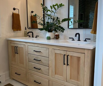 White Oak Bathroom Double Vanity