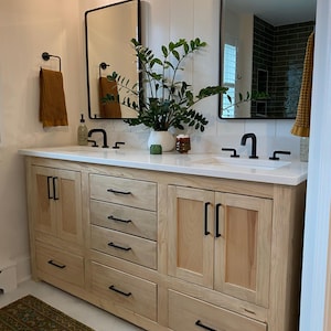 White Oak Double Bathroom Vanity