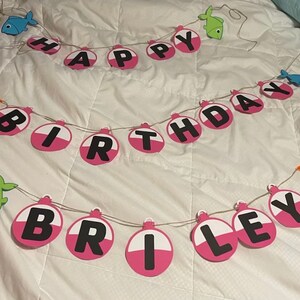 "Ofishally One" Cake Topper Set - 25-Piece Pink Fishing Theme Decor For Girl's 1st Birthday Party